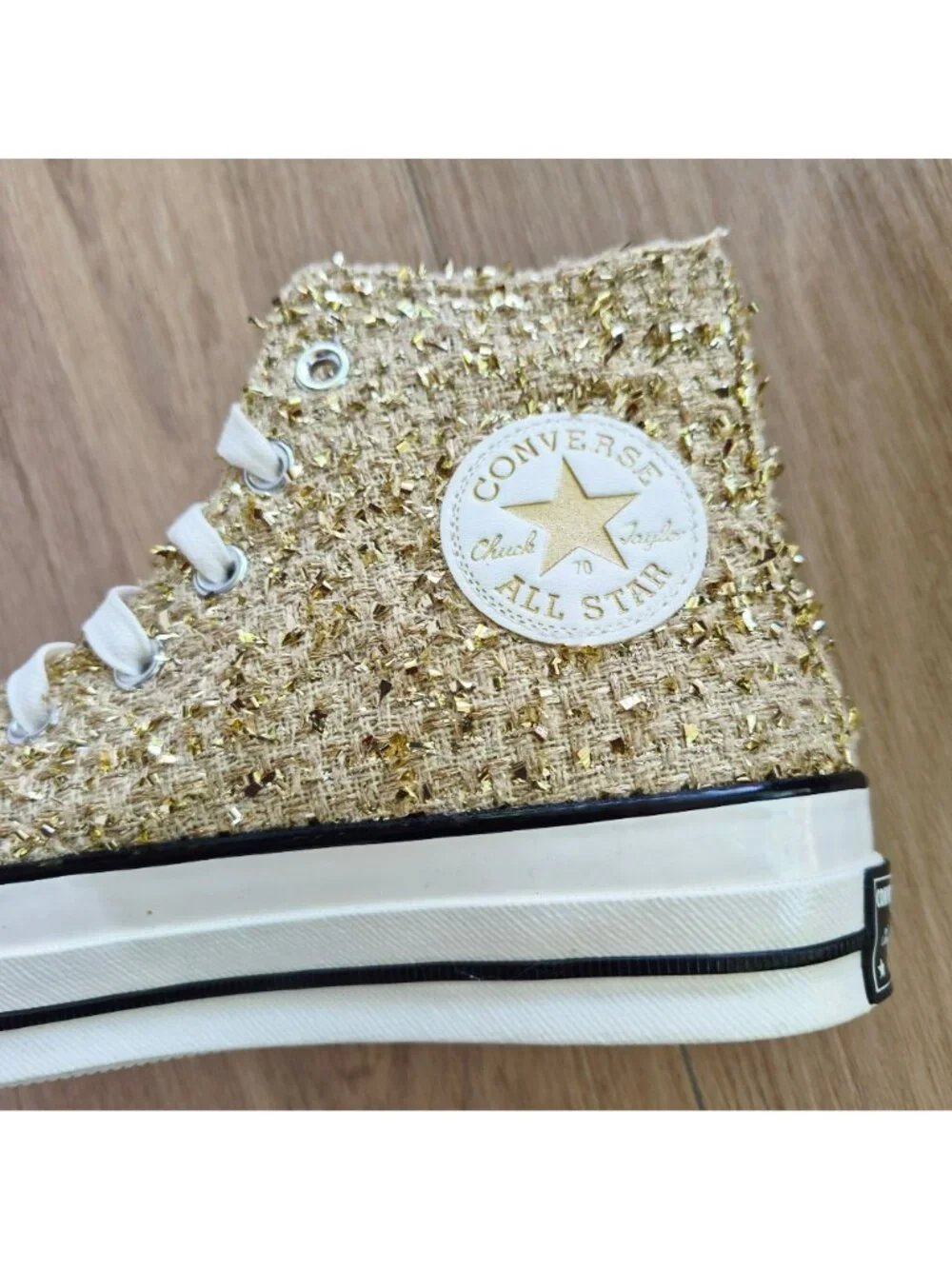 ⭐Converse Chuck 70 Hi Metallic Size 5.5 Men's shoes Sneakers Gold White A16401C